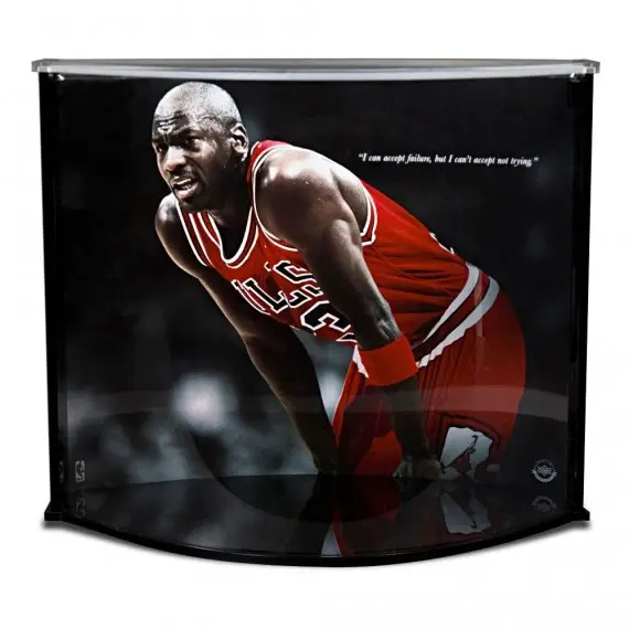 Michael Jordan Failure Quote & Large “Curve” Multi-Purpose Memorabilia Display Case (Upper Deck)