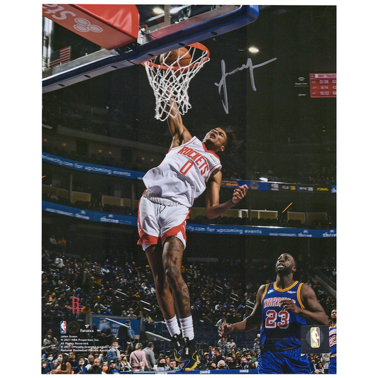 Jalen Green Signed Houston Rockets  8" x 10" Dunk vs. Warriors Photograph (Fanatics)