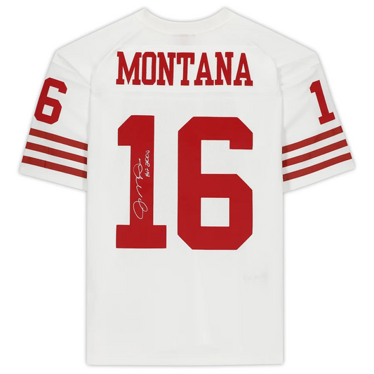 Joe Montana Signed San Francisco 49ers Mitchell & Ness White Authentic Jersey (Fanatics)