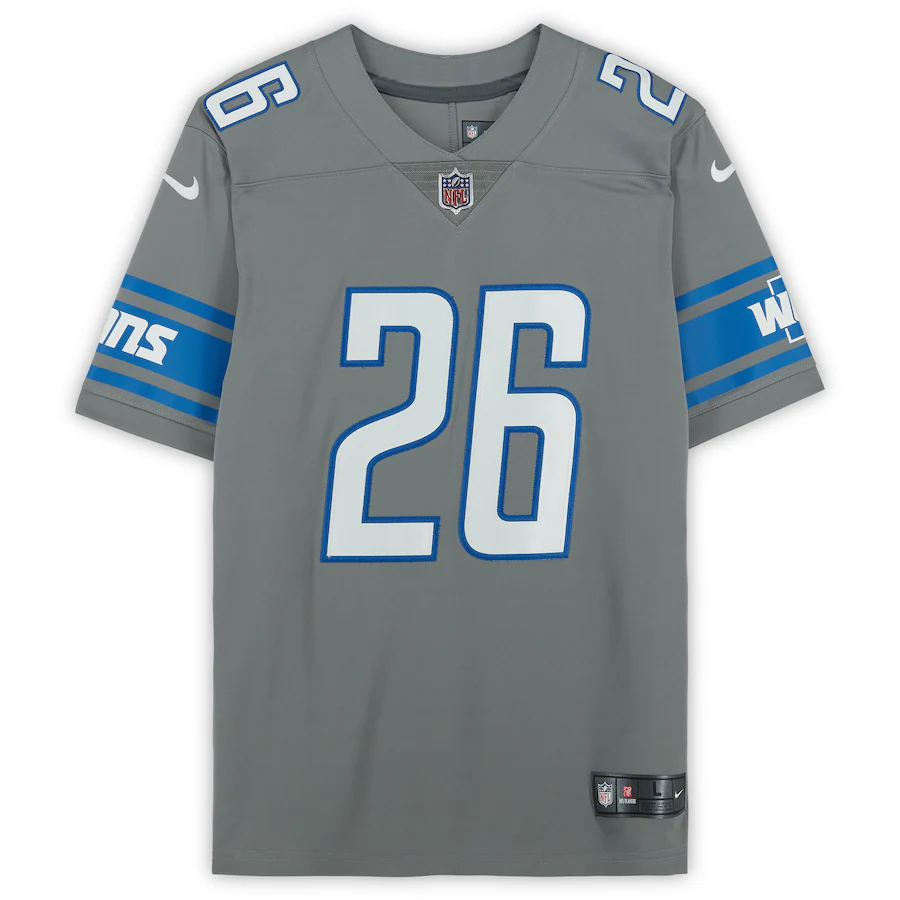 Jahmyr Gibbs Signed Detroit Lions Steel Nike Limited Jersey (Fanatics)