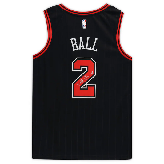 Lonzo Ball Signed Chicago Bulls  Jordan Brand 2021-22 Black Statement Swingman Jersey (Fanatics)