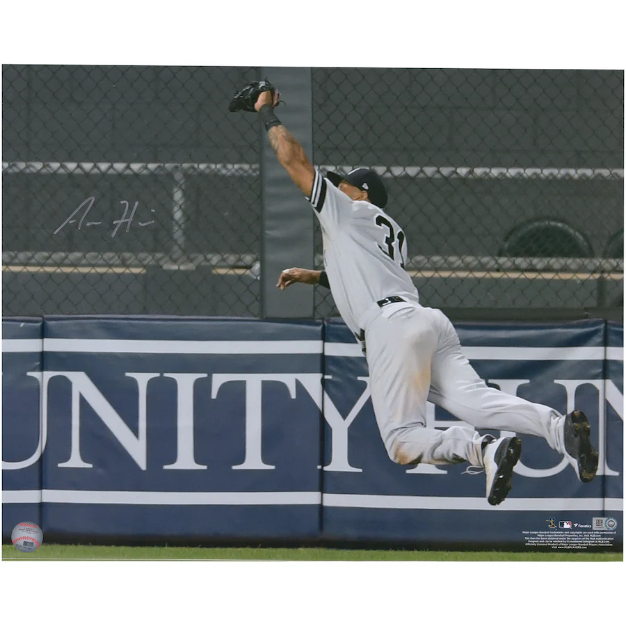 Aaron Hicks Signed New York Yankees  16" x 20" Diving Catch Photograph (Fanatics)