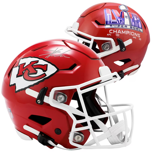 Travis Kelce Kansas City Chiefs Autographed Super Bowl LVIII Champions Riddell Speed Flex Authentic Helmet  (Fanatics)