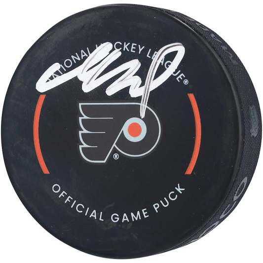 Matvei Michkov Signed Philadelphia Flyers  Hockey Puck (Fanatics)
