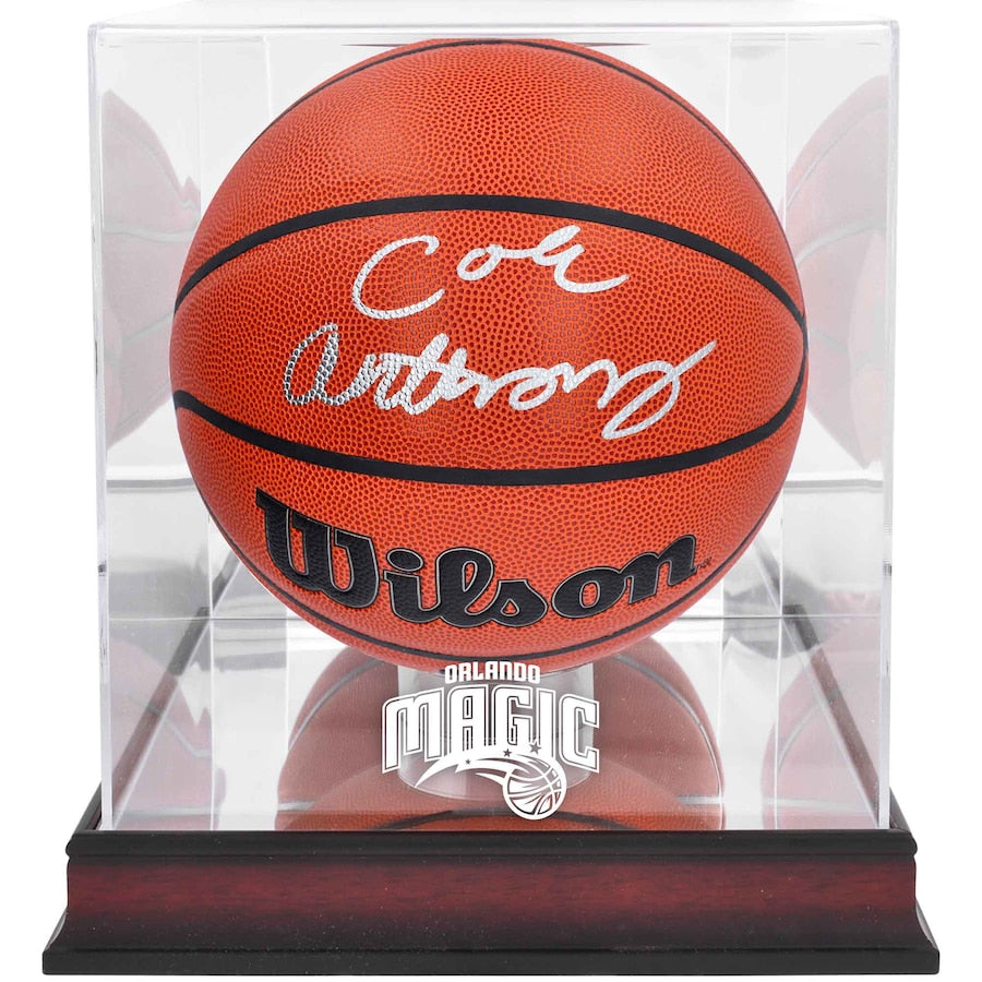 Cole Anthony Signed Orlando Magic  Wilson Replica Basketball with Mahogany Team Logo Display Case  (Fanatics)