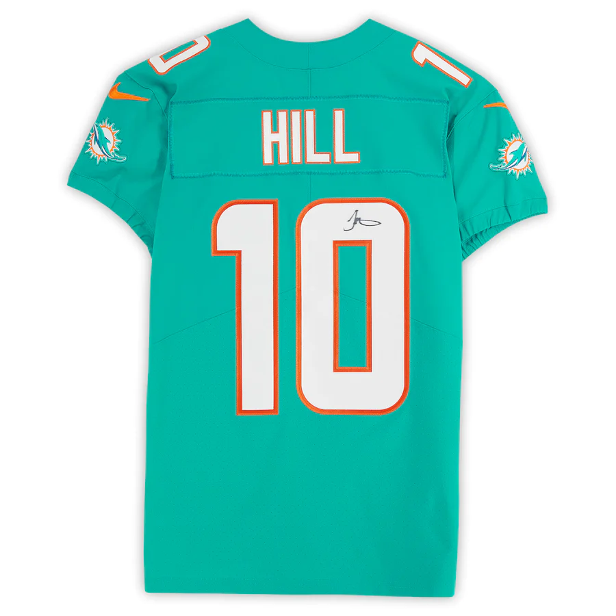 Tyreek Hill Signed Miami Dolphins Autographed Aqua Nike Elite Jersey (Fanatics)