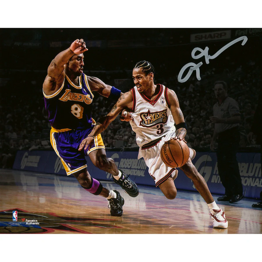 Allen Iverson Signed Philadelphia 76ers 8" x 10" vs. Kobe Photograph (Fanatics)