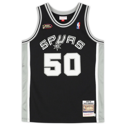 David Robinson Signed San Antonio Spurs Black Mitchell & Ness 1988-1989 Authentic Jersey (Fanatics)