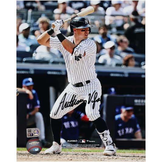 Anthony Volpe Signed New York Yankees  8" x 10" Pinstripe Jersey Batting Stance Photograph (Fanatics)