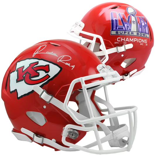 Rashee Rice Kansas City Chiefs Autographed Super Bowl LVIII Champions Riddell Speed Authentic Helmet (Fanatics)