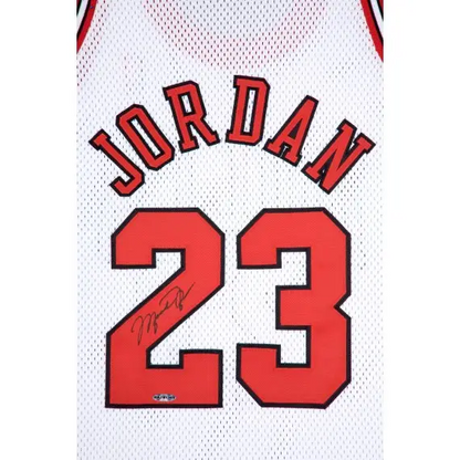 Michael Jordan Signed 1997-1998 Chicago Bulls Home Jersey M&N (Upper Deck)