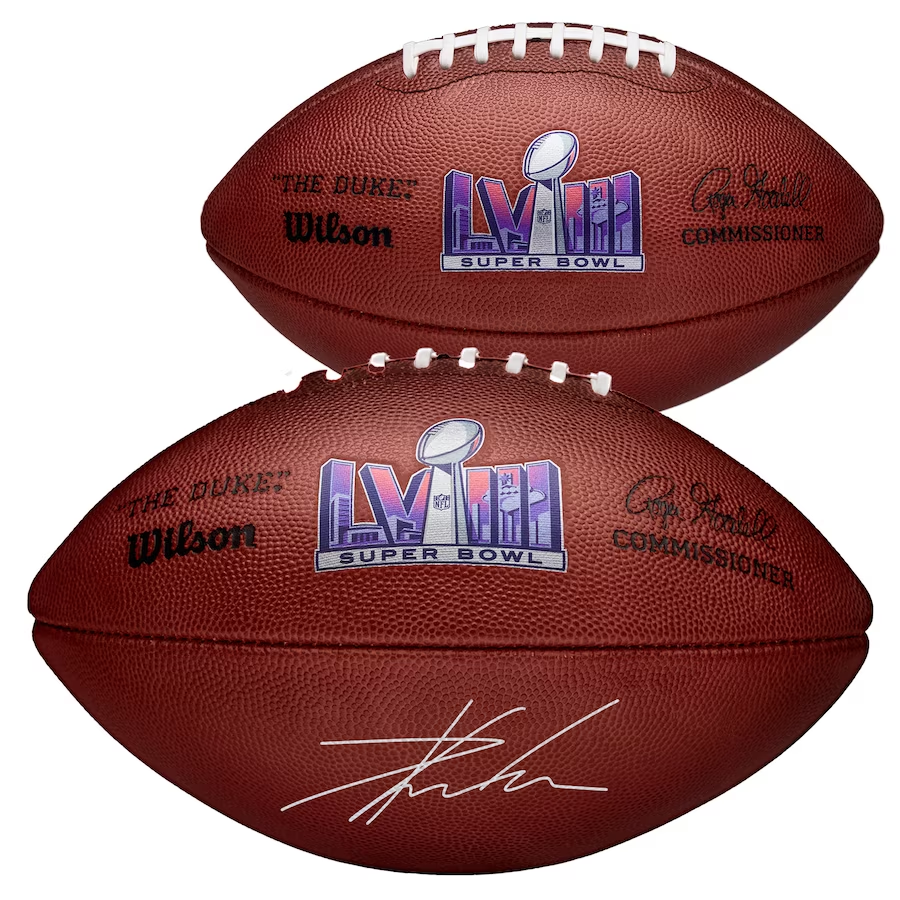 Travis Kelce Kansas City Chiefs Autographed Super Bowl LVIII Duke Football (Fanatics)