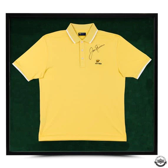 Jack Nicklaus Signed Golden Bear Yellow Golf Shirt LE/25 - Framed (Upper Deck)