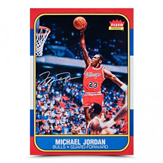 Michael Jordan Signed Fleer Rookie Blow Up (Upper Deck)