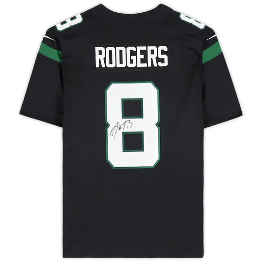 Aaron Rodgers Signed New York Jets Black Nike Limited Jersey (Fanatics)