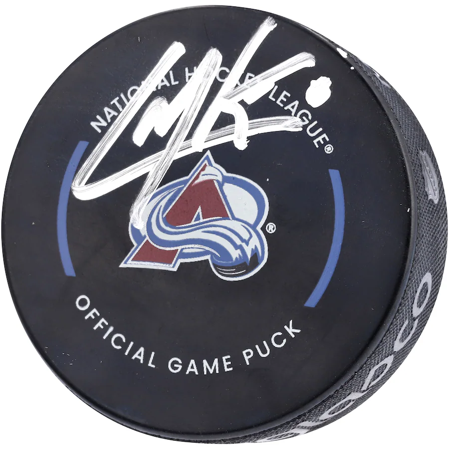 Cale Makar Signed Colorado Avalanche  Inglasco 2022-23 Official Game Model Puck (Fanatics)