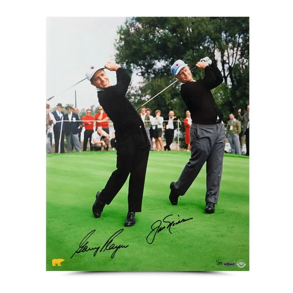 Jack Nicklaus & Gary Player Signed "Legendary Swings" 16 x 20 Photograph LE/25 (Upper Deck)