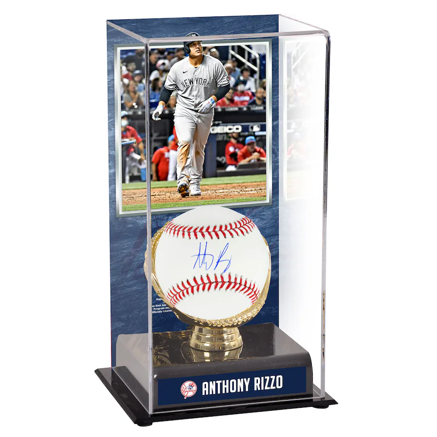 Anthony Rizzo Signed New York Yankees Baseball and Debut Gold Glove Display Case with Image (Fanatics)