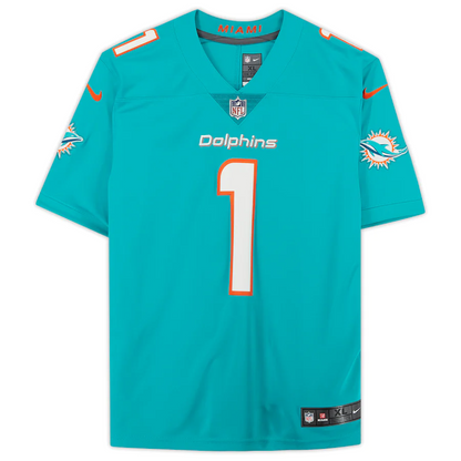 Tua Tagovailoa Signed Miami Dolphins Aqua Nike Limited Jersey (Fanatics)