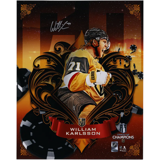 William Karlsson Signed Vegas Golden Knights 2023 Stanley Cup Champions  16" x 20" Misfits Panel Photograph (Fanatics)