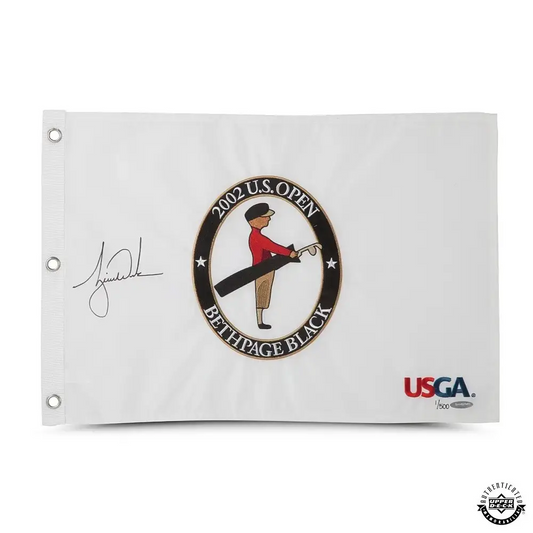 Tiger Woods Signed 2002 US Open Pin Flag LE/500 (Upper Deck)