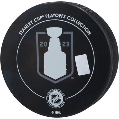 Matthew Tkachuk Signed Florida Panthers 2023 Stanley Cup Playoffs Eastern Conference Finals Hockey Puck with "4OT GWG" Inscription (Fanatics)