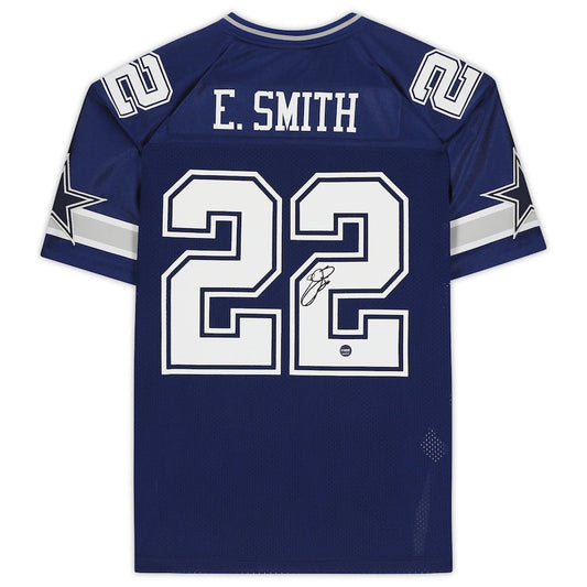 Emmitt Smith Signed Dallas Cowboys Navy Mitchell & Ness Authentic Jersey (Fanatics)