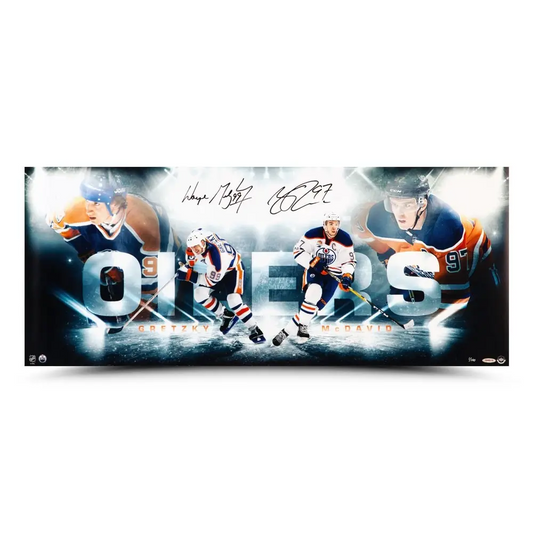 Wayne Gretzky & Connor McDavid Signed "Bright Lights" Print LE/100 (Upper Deck)