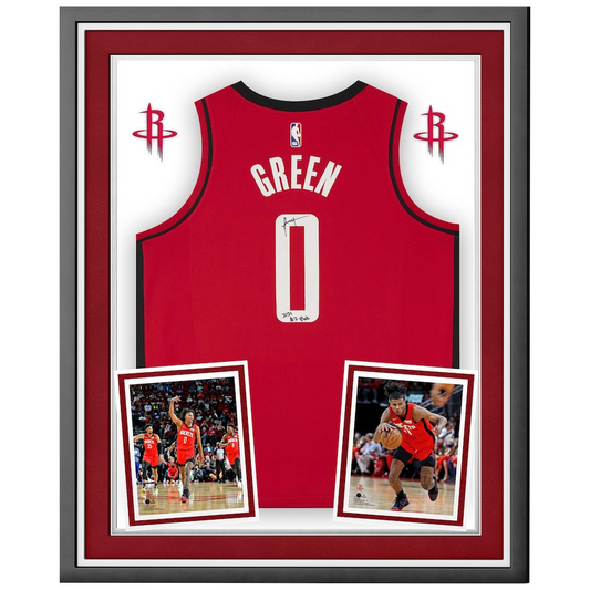 Jalen Green Signed Houston Rockets  Deluxe Framed Nike Red Icon Swingman Jersey with ''2021 #2 Pick'' Inscription (Fanatics)