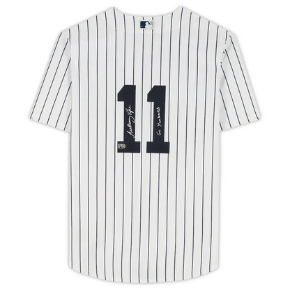 Anthony Volpe Signed New York Yankees  White Nike Replica Jersey with "Go Yankees" Inscription (Fanatics)