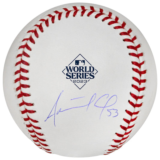 Adolis Garcia Signed Texas Rangers 2023 World Series Logo Baseball (Fanatics)