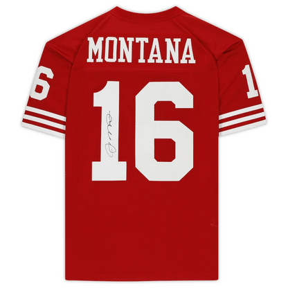 Joe Montana Signed San Francisco 49ers Mitchell & Ness Red Authentic Jersey (Fanatics)