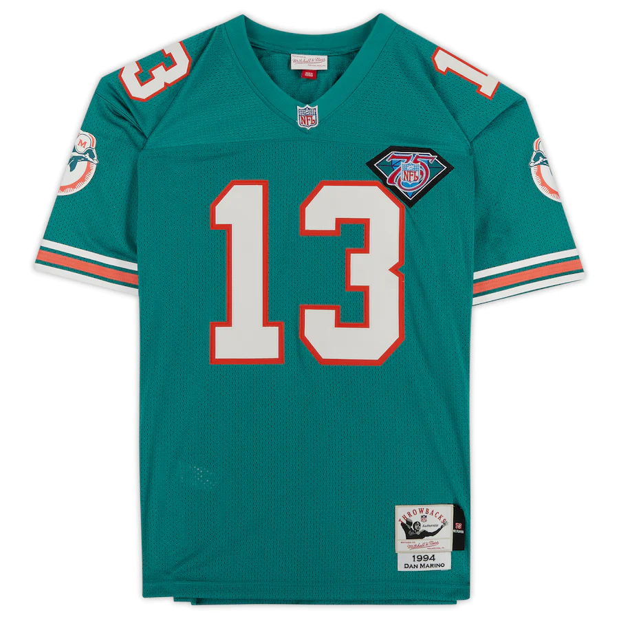 Dan Marino Signed Miami Dolphins Aqua Mitchell & Ness Authentic Jersey (Fanatics)