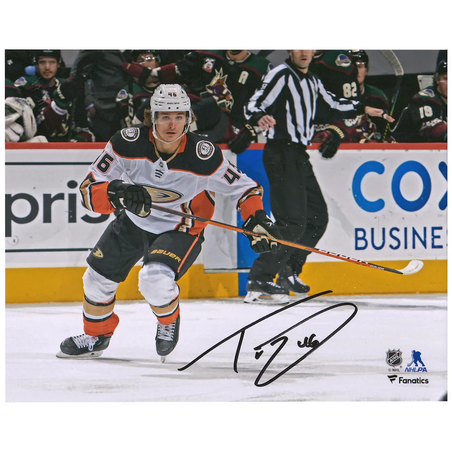 Trevor Zegras Signed Anaheim Ducks 8" x 10" NHL Debut Photograph (Fanatics)