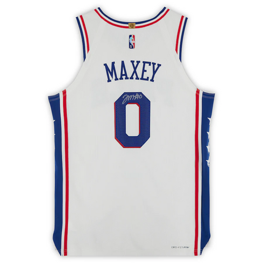Tyrese Maxey Signed White Philadelphia 76ers Autographed 2021/22 Nike Authentic Jersey (Fanatics)