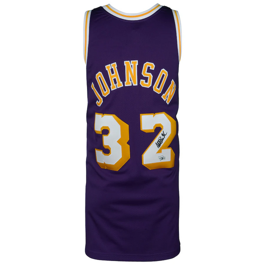Magic Johnson Signed Los Angeles Lakers  Purple Mitchell & Ness Authentic Jersey (Fanatics)