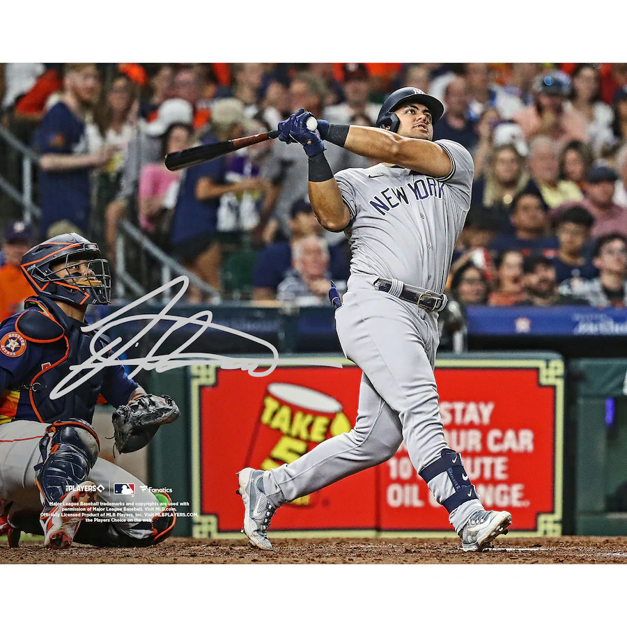 Jasson Dominguez Signed New York Yankees 8" x 10" Home Run Photograph (Fanatics)