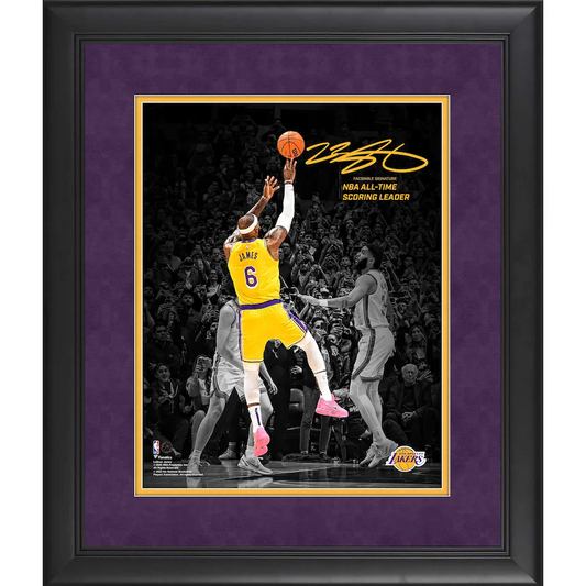 LeBron James SignedLos Angeles Lakers Facsimile Framed 11" x 14" NBA All-Time Scoring Record Photograph (Fanatics)