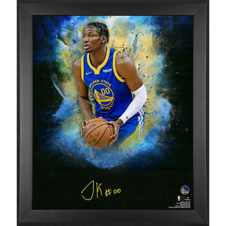 Jonathan Kuminga Signed Golden State Warriors Framed 20" x 24" In-Focus Photograph (Fanatics)