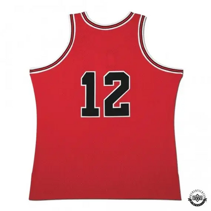 Michael Jordan Signed 1990 Chicago Bulls Red No. 12 Authentic Mitchell & Ness Jersey (Upper Deck)