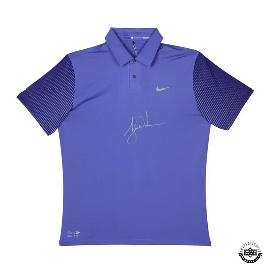 Tiger Woods Signed Nike Purple Haze Black Metallic Golf Shirt LE/25 (Upper Deck)