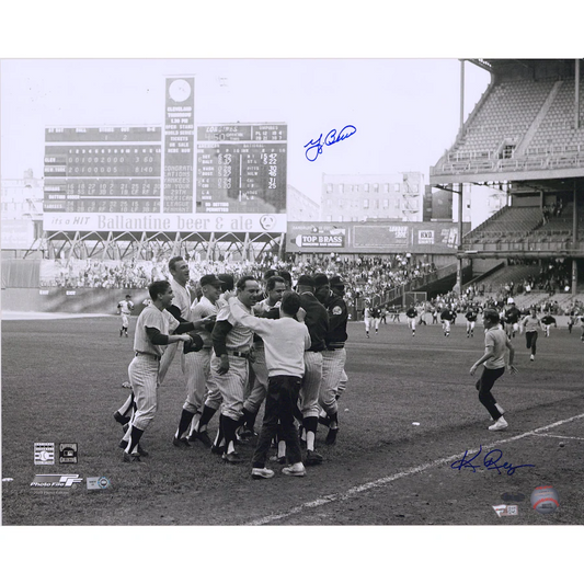 Yogi Berra Signed New York Yankees 16" x 20" Celebration Photograph with Photographer Signature (Fanatics)