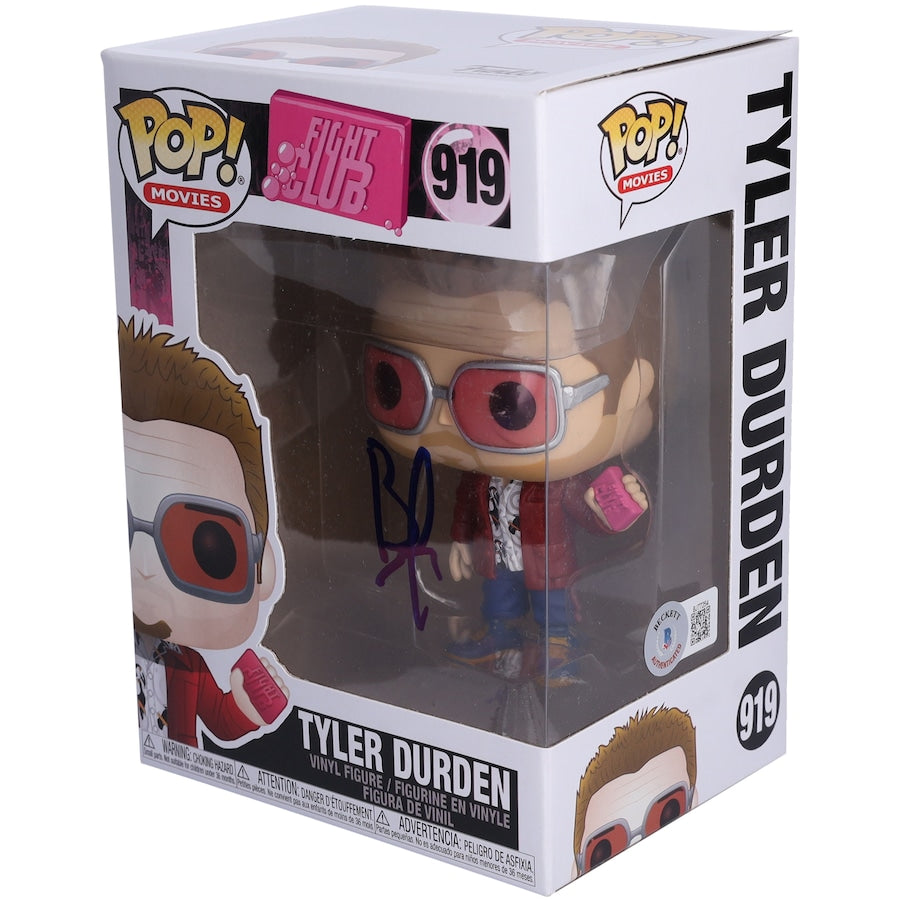 Brad Pitt Fight Club Autographed Tyler Durden #919 Funko Pop! Vinyl Figure - Signed in Blue Ink (Beckett)