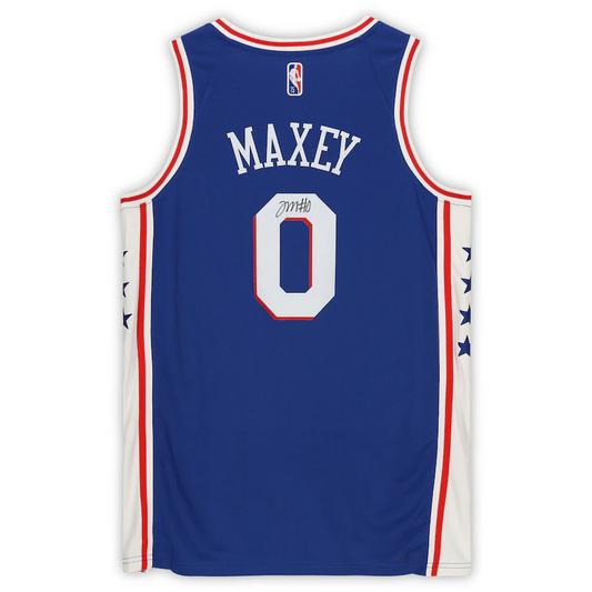 Tyrese Maxey Signed Royal Philadelphia 76ers Nike 2021 Icon Swingman Jersey (Fanatics)