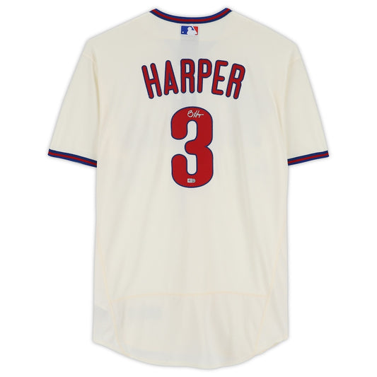 Bryce Harper Signed Philadelphia Phillies Cream Nike Authentic Jersey (Fanatics)