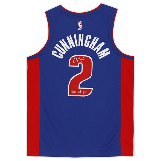 Cade Cunningham  Signed Detroit Pistons  Swingman Jersey with "2021 #1 Pick" Inscription (Fanatics)