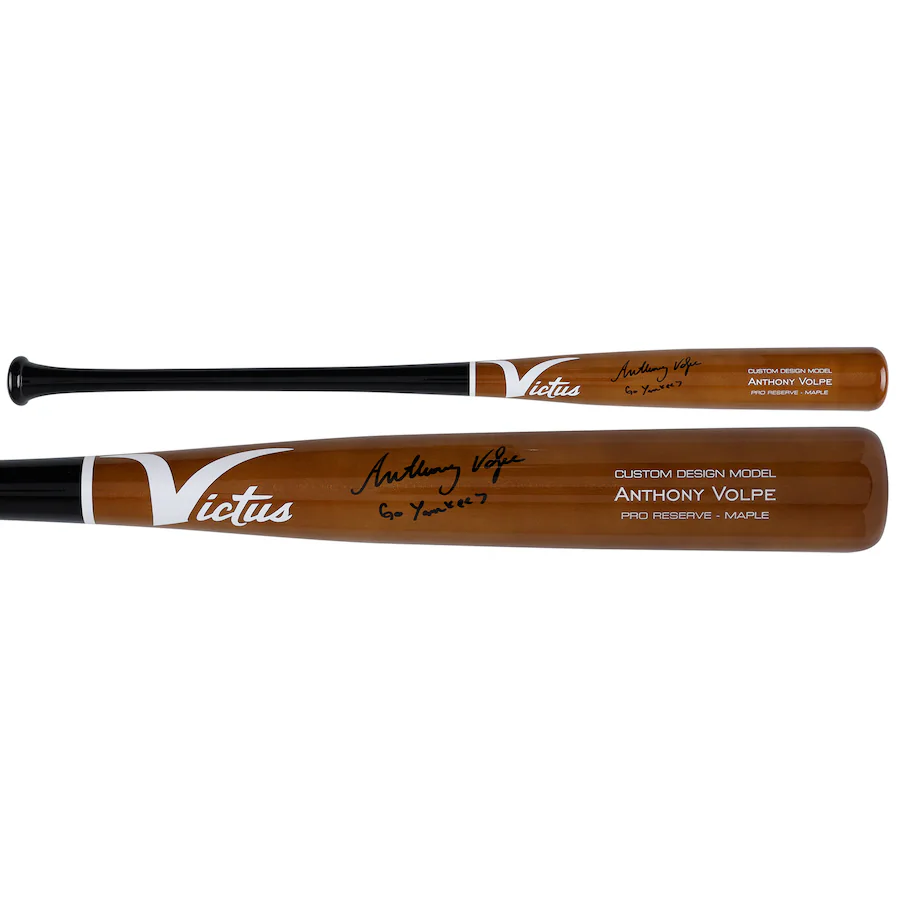 Anthony Volpe Signed New York Yankees  Victus Game Model Bat with "Go Yankees" Inscription (Fanatics)