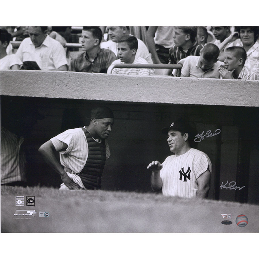 Yogi Berra Signed New York Yankees  16" x 20" Dugout with Elston Howard Photograph with Photographer Signature (Fanatics)