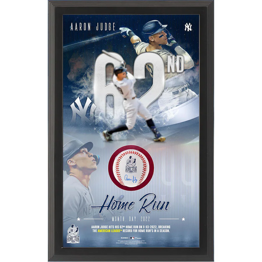 Fanatics Authentic Aaron Judge Signed New York Yankees American League Home Run Record  Logo Baseball Shadowbox Collage (Fanatics)