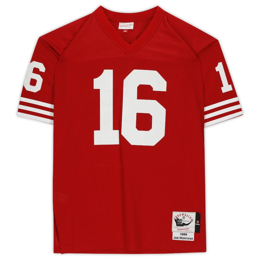 Joe Montana Signed San Francisco 49ers Mitchell & Ness Red Authentic Jersey (Fanatics)